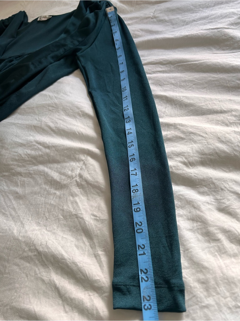 Free People Teal Wrap Surplice Long Sleeve Bodysuit - Picture 6 of 11